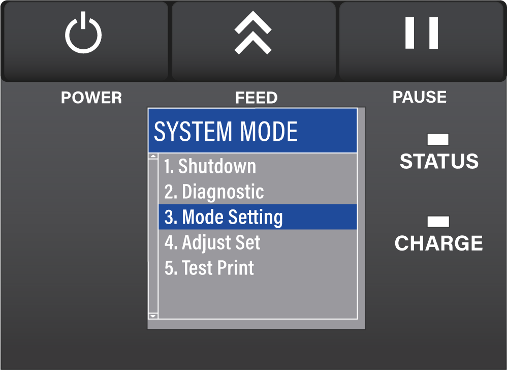 Toshiba TEC B-FP3D Etikettendrucker System Mode Auswahl Mode Setting