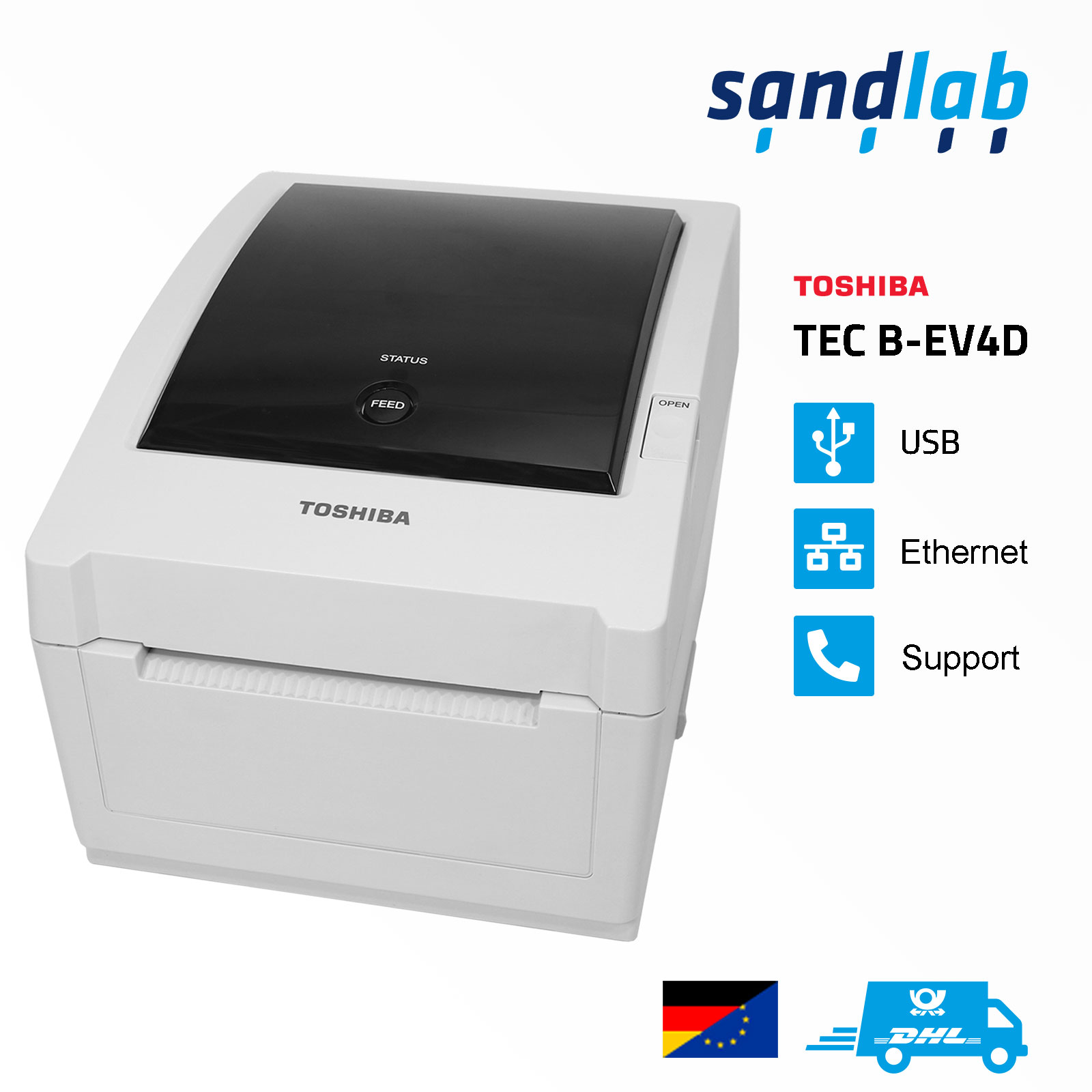 Überblick Toshiba TEC B-EV4D Etikettendrucker Lieferumfang und Service